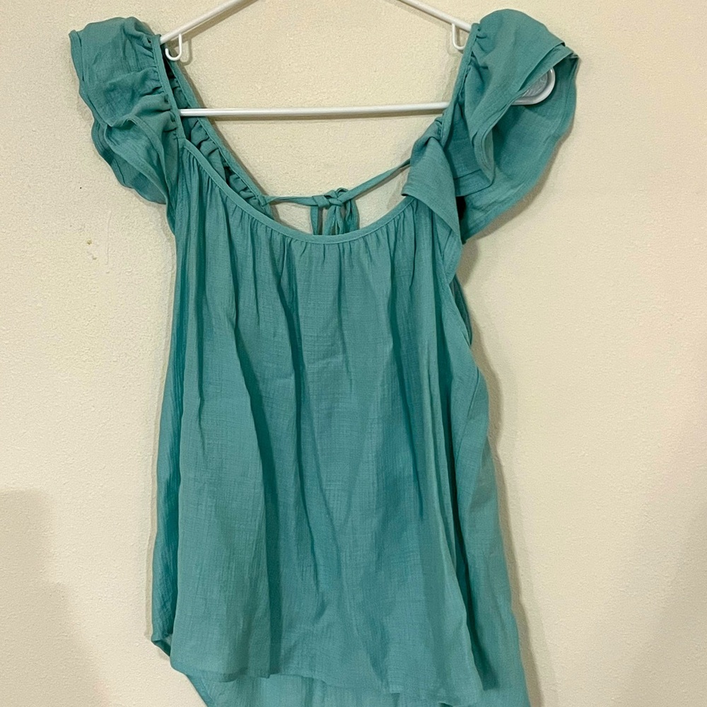 Women’s Mint Green Ruffle Shirt